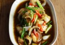 เนื้อปลากะพงผัดพริกไทยดำ