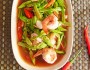 ดอกชมจันทร์ผัดน้ำมันหอย-กุ้งสด