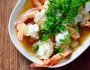 กุ้งนึ่งซีอิ๊วและกระเทียมโทนดอง